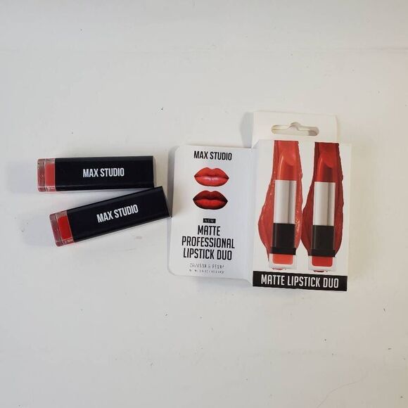 Max Studio Makeup 2pack Max Studio Professional Matte Lipstick Duo In Crimson An - Picture 1 of 4